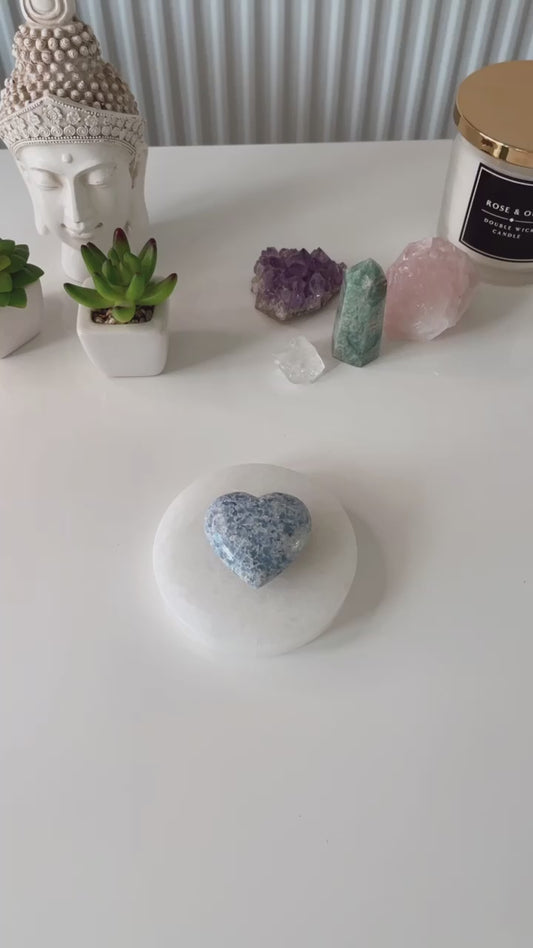 Blue Calcite Heart/ Blue Calcite Heart Carving/ Healing Crystals/ Crystals U.K.