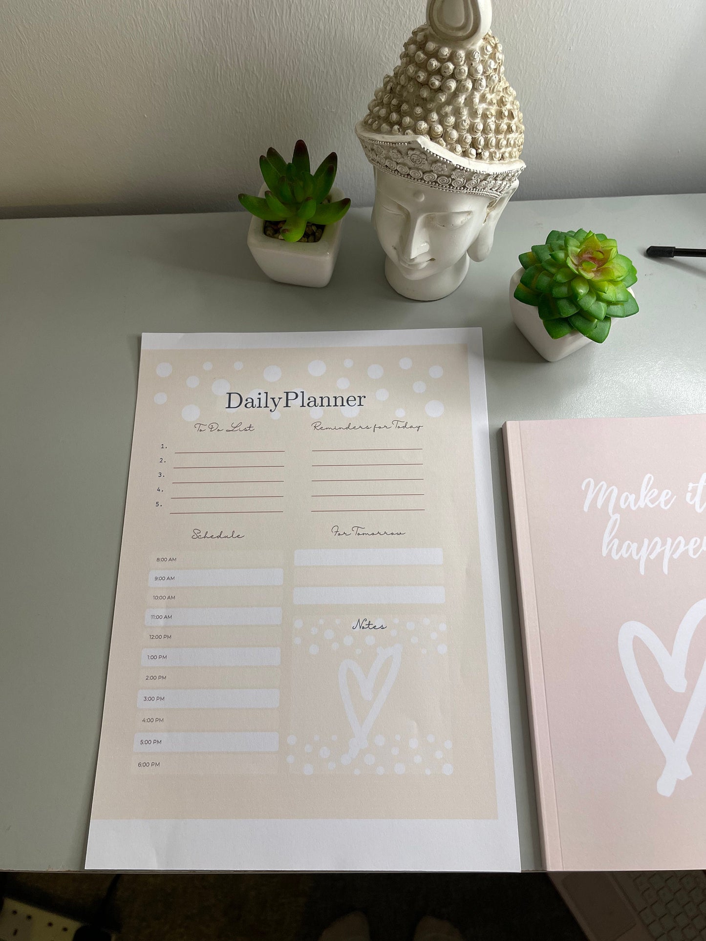 Digital Daily Planner/ Love heart design