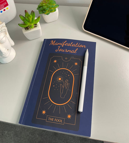 Manifestation Journal/Law of Assumption Notebook/Blue Tarot card design