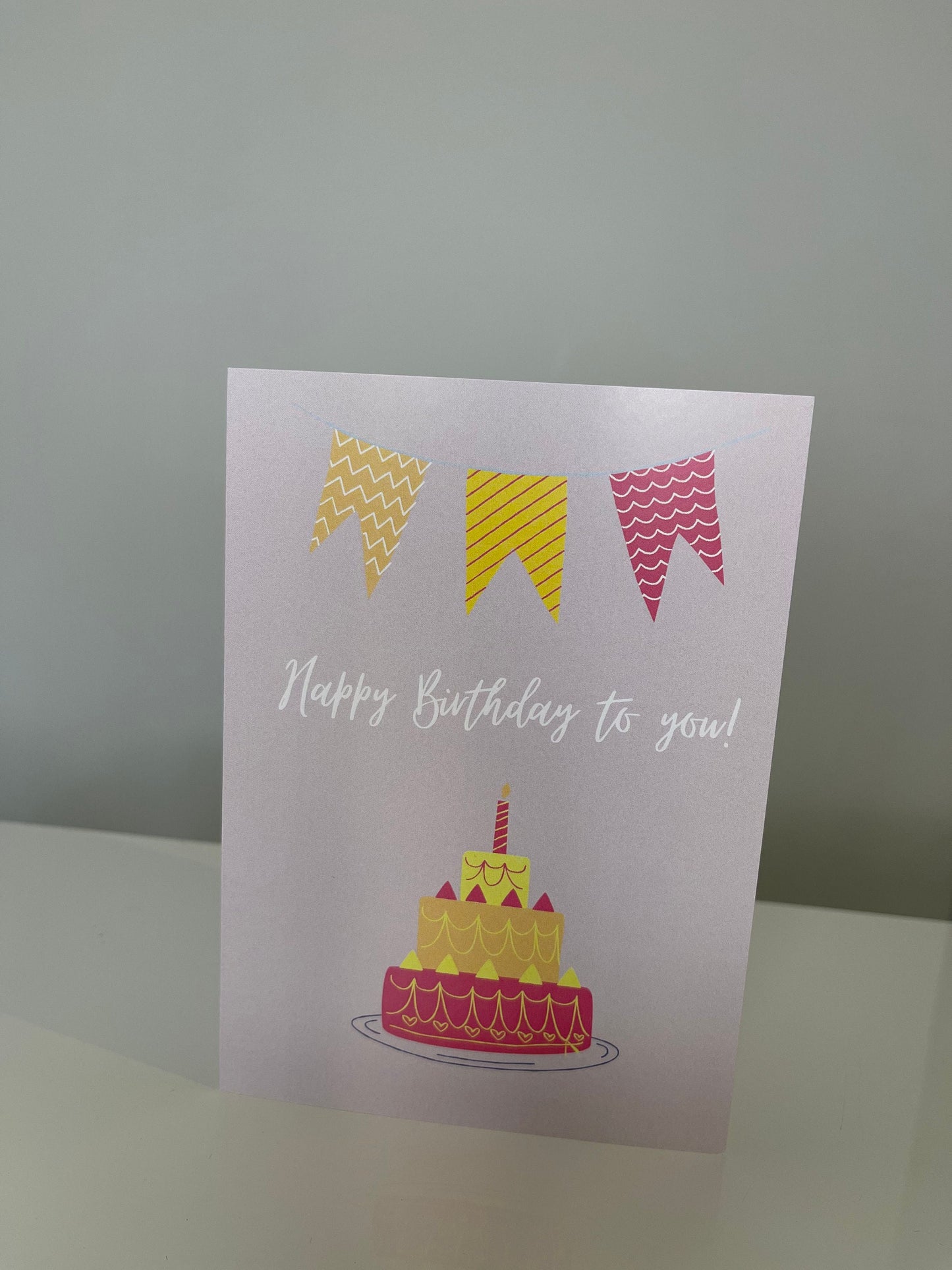 Birthday Cards/Greetings Cards/ A6 Greetings Cards/ Happy Birthday cake Card/ Greetings Cards For Her/ pink Birthday Card