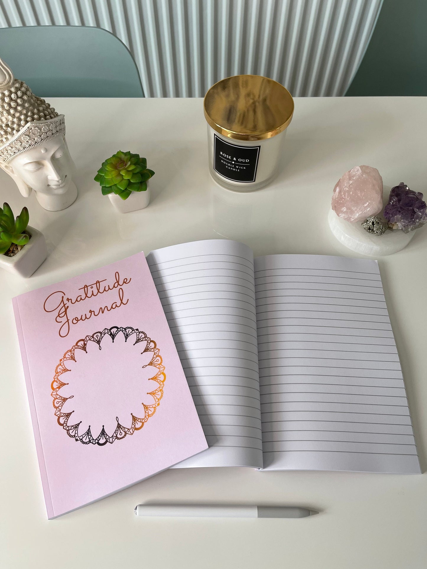 Gratitude Journal/ Gratitude Notebook/ Notebook/ Pink Notebook/ Spirituality Notebook/ Self Love/ Mindfulness Notebook