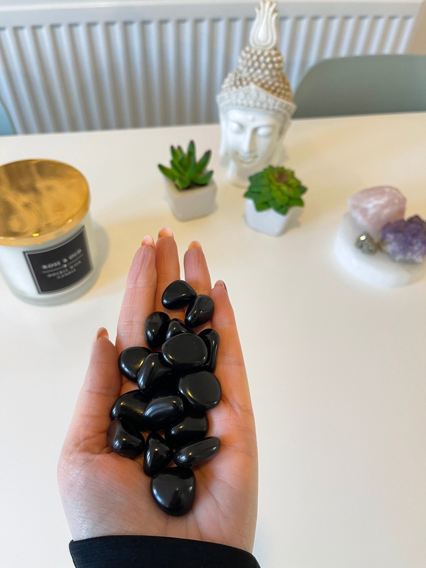 Black Agate Crystal/Black Agate Tumble Stone/ Crystal Tumble Stone/ Black Agate Gemstone/ Small Tumble Stones/ Polished Tumble Stones.