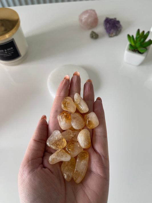 Citrine Tumblestone/ Citrine Crystals/ Tumbled Citrine/ Healing Crystals/ Healing Citrine Tumblestone/ Ethically Sourced Crystals