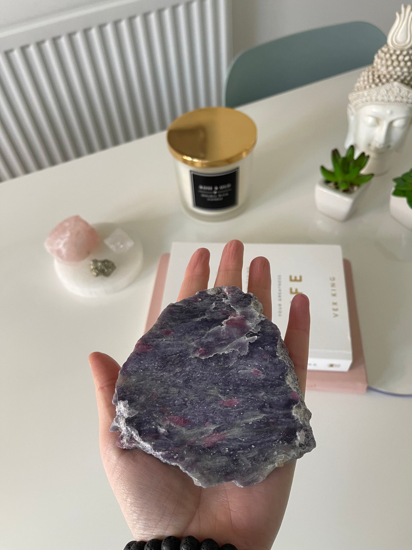 Lepidolite in Quartz with Pink Tourmaline