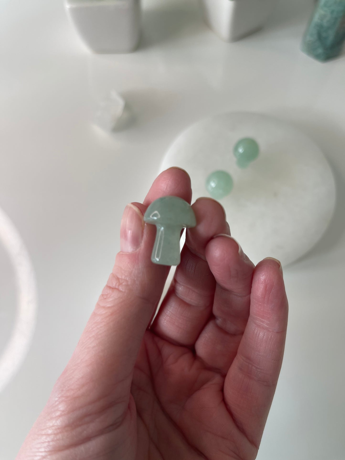 Green Aventurine Mini Mushrooms/ Crystal Mushroom Carvings