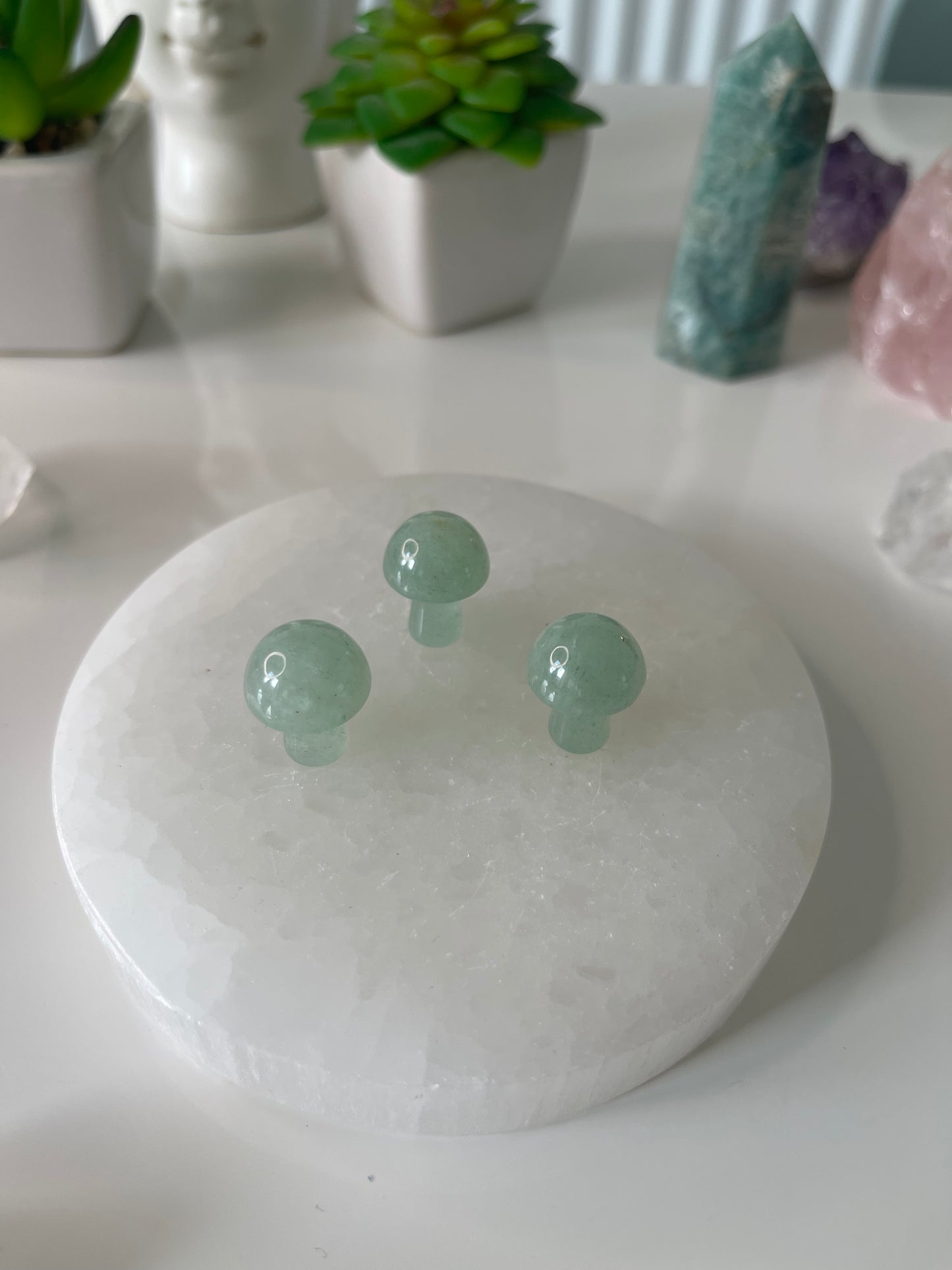 Green Aventurine Mini Mushrooms/ Crystal Mushroom Carvings